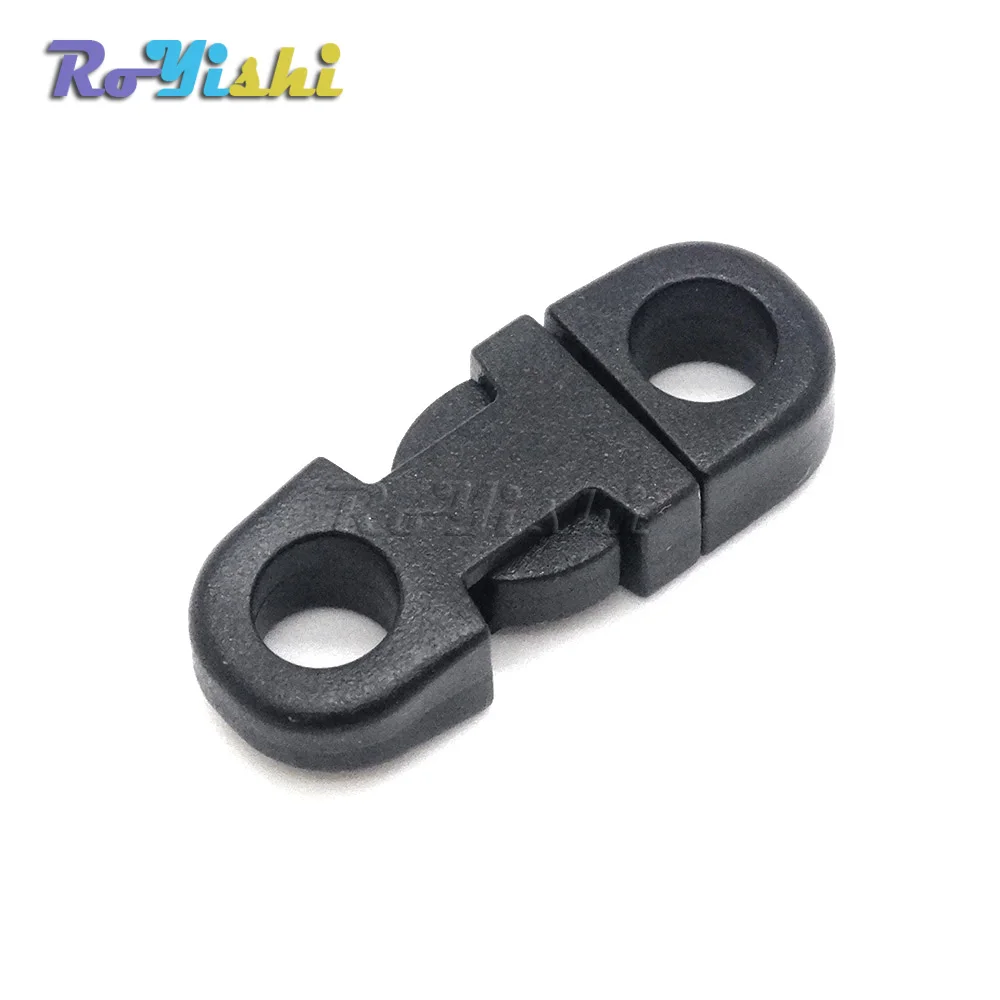 

1000pcs/pack 5mm Hole's DIA Straight Flat Side Release Plastic Buckles for Mobile Phone Paracord Black