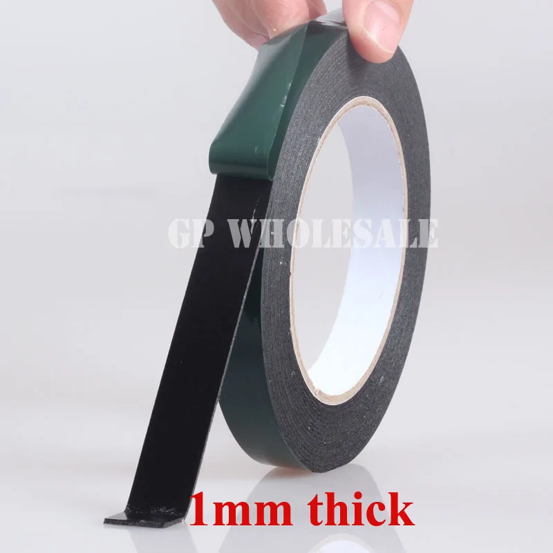 1mm thick, 30cm, (300mm*5M), Black Dust Proof Sponge Foam Tape Double Sided Adhesive for Phone Car Panel Display