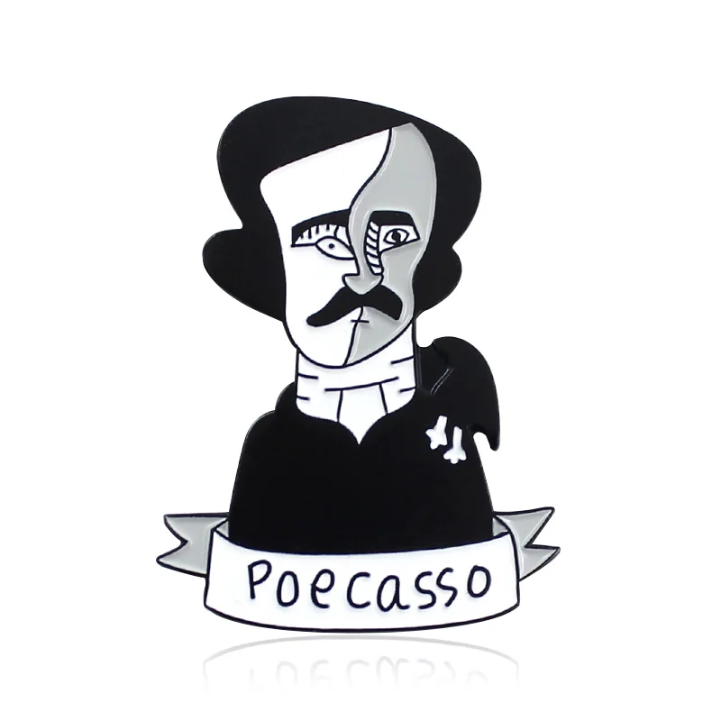 Style 9 GDHY Edgar Allan Poe самоспасательная принцесса, Интроверт, винсентский живописец портрет Суперженщина фильм Sandy Danny брошь эмалированные булавки - Окраска металла: Style 9