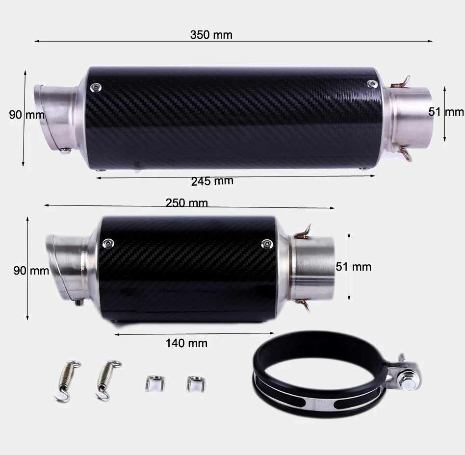 36~51mm Universal Scooter Dirt Bike Motorcycle Exhaust Muffler Escape MT-03 SR400 XJR400 YZF-R3 R25 SR500 XSR700 YZF-R6 XSR900 | Автомобили