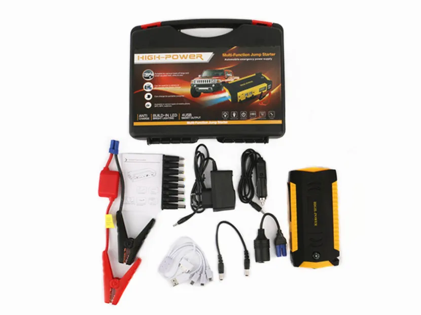 plastic box packing Супер Мощность автомобиль скачок стартер Мощность банк 600A Портативный автомобиля Батарея усилитель Зарядное устройство 12V пусковое устройство бензин дизельный автомобиль стартер - Цвет: plastic box packing