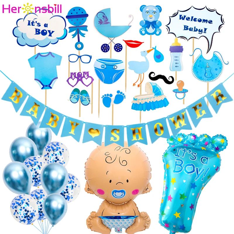 BabyShower конфетти воздушные шары День рождения украшения его мальчик девочка пол