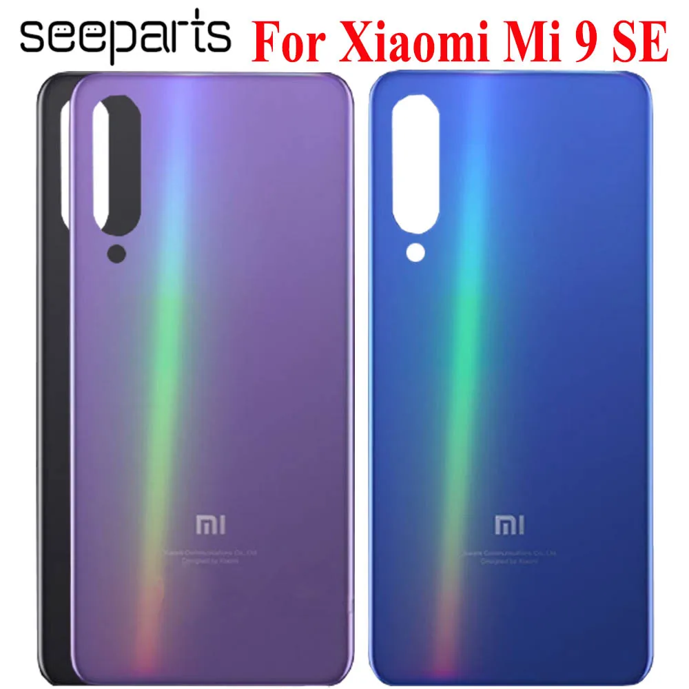 Для xiaomi mi 9 SE задняя крышка батарейного отсека задняя дверь корпус стеклянная панель 9 SE Замена для xiaomi mi 9 SE аккумулятор крышка