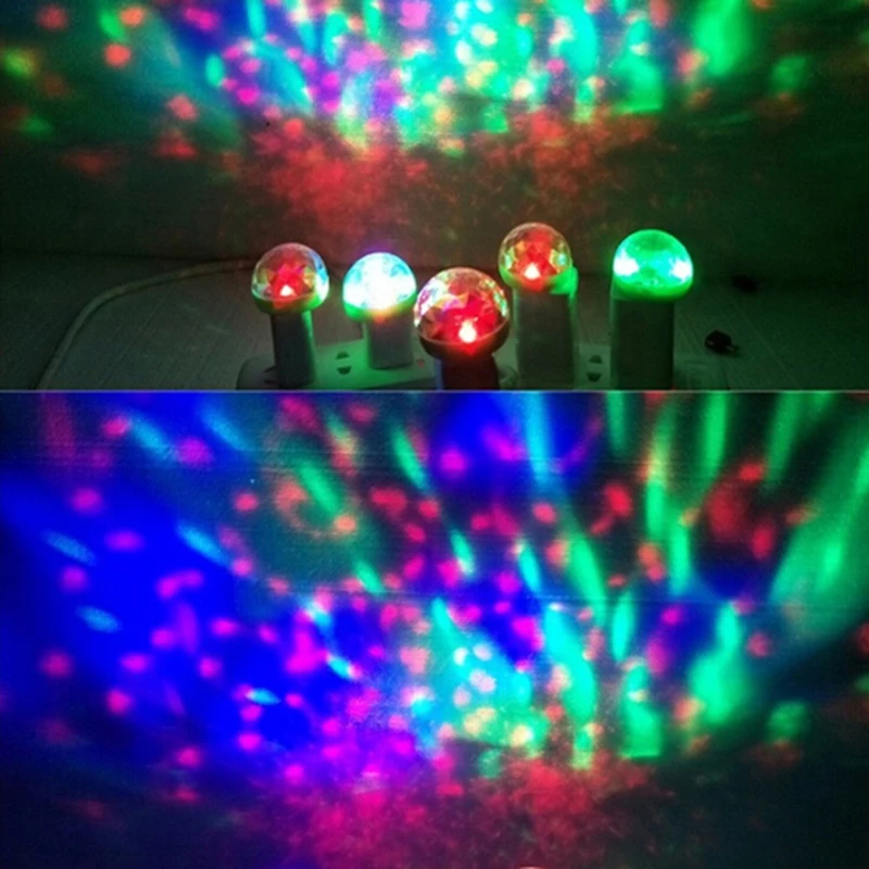 Светодиодный сценический светильник диско шар с 2 режимами миниатюрный лазерный