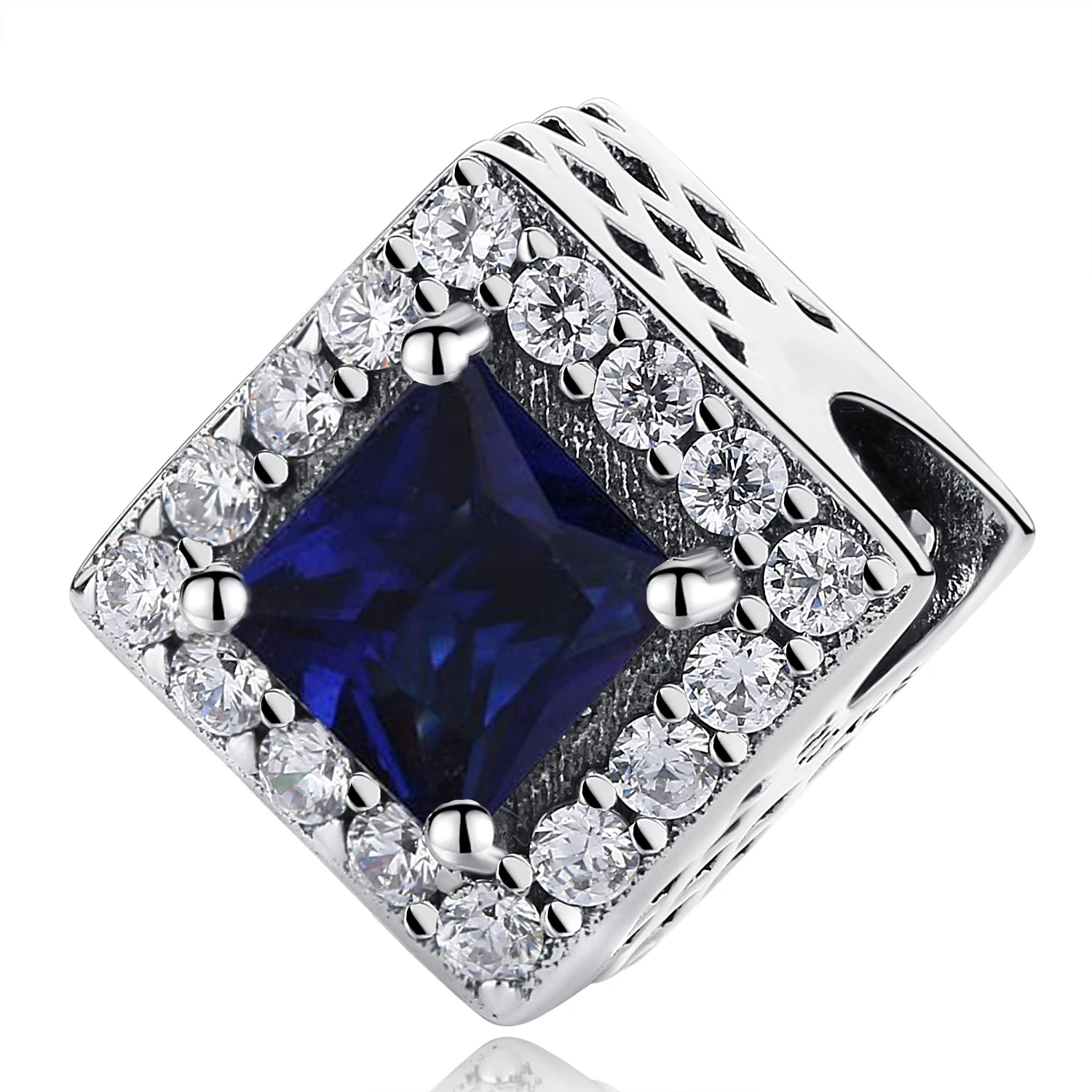 Аутентичные бусины из стерлингового серебра 925 геометрический сияние прозрачный