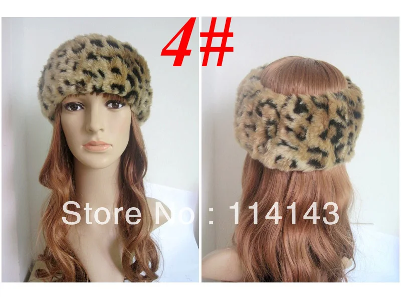 6 шт./лот модная женская повязка на голову из искусственного меха с леопардовым