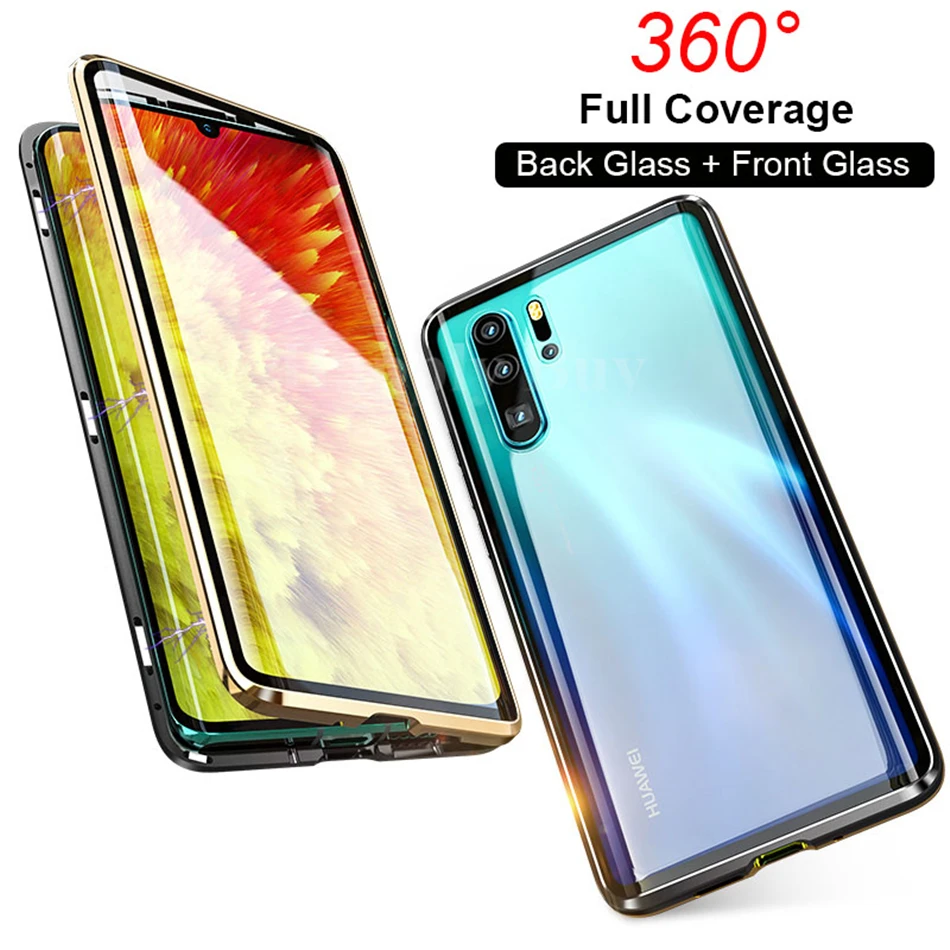 Двусторонний стеклянный чехол с полной защитой для huawei P30 Pro Shockproor чехол s металлический чехол Bumber для huawei P30Pro P 30 Чехол