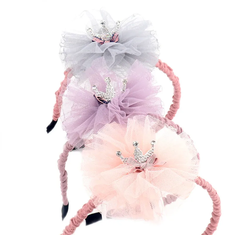 Baby Girls Crown Headband Lace big flower Elastic Princess Hair Band Fashion New Style Children Kids Accessories | Детская одежда и