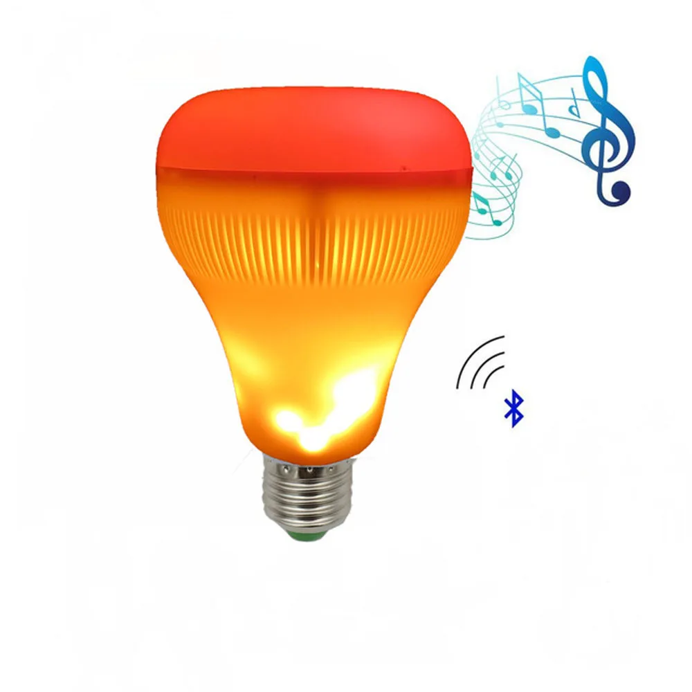 E27 умная цветная (RGB) Беспроводной Bluetooth Динамик лампы работы в режиме