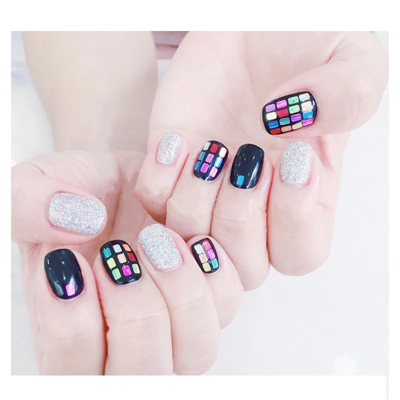 12 коробок в упаковке набор лазерных блесток для ногтей прямоугольная полоса