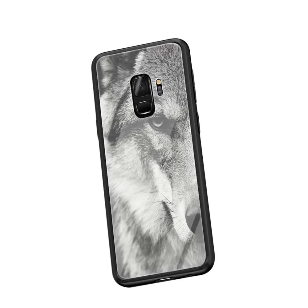 Мягкий чехол из закаленного стекла с изображением Белого Волка WEBBEDEPP для samsung Galaxy S8 S9 S10 Plus Note 8 9 A30 A50 A70 - Цвет: TG10
