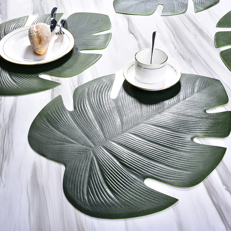 Коврик для обеденного стола ПВХ нескользящая водонепроницаемая|bowl pad|placemat leaftable