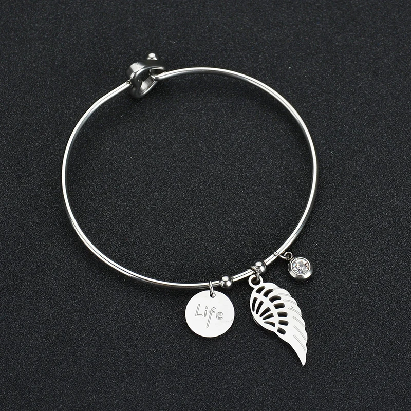 Новые простые серебро Цвет Нержавеющая сталь Шарм браслет для Для женщин