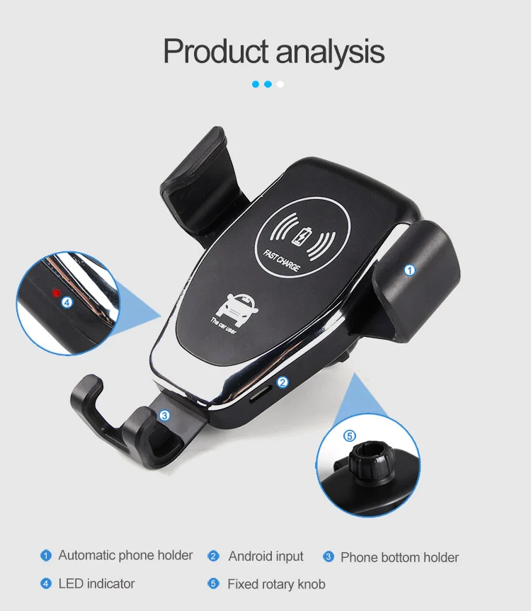 Car 10W QI Wireless Fast Charger Car Mount Holder Stand For iPhone XS Max Samsung For Xiaomi MIX 2S Huawei Mate 20 Pro Charging