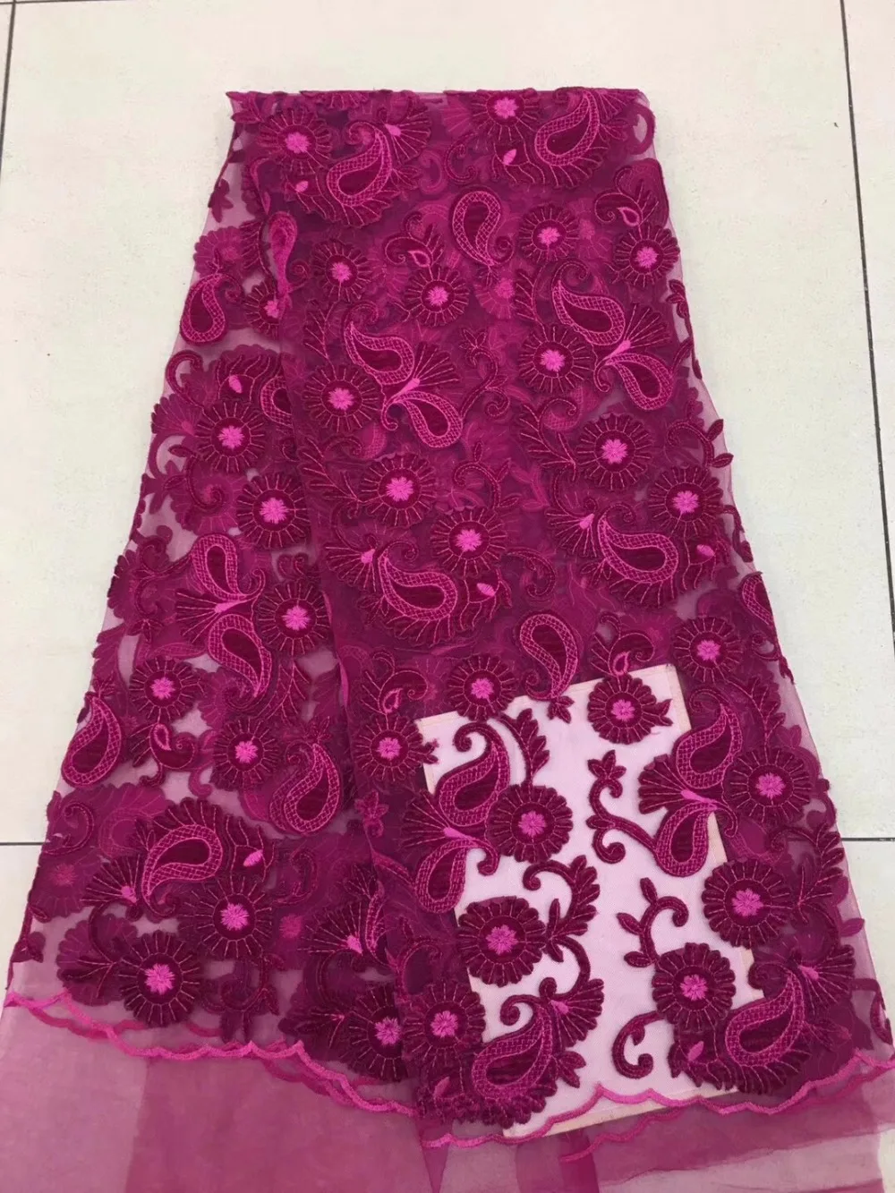 2018 новый дизайн французский сетки кружева с хлопковым кружевом Нигерия