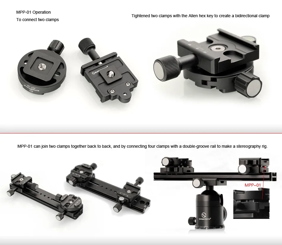 Sunwayfoto MPP-01 мини-пластинчатая посылка mate plate to Joins 2 штатива, аксессуары для штатива