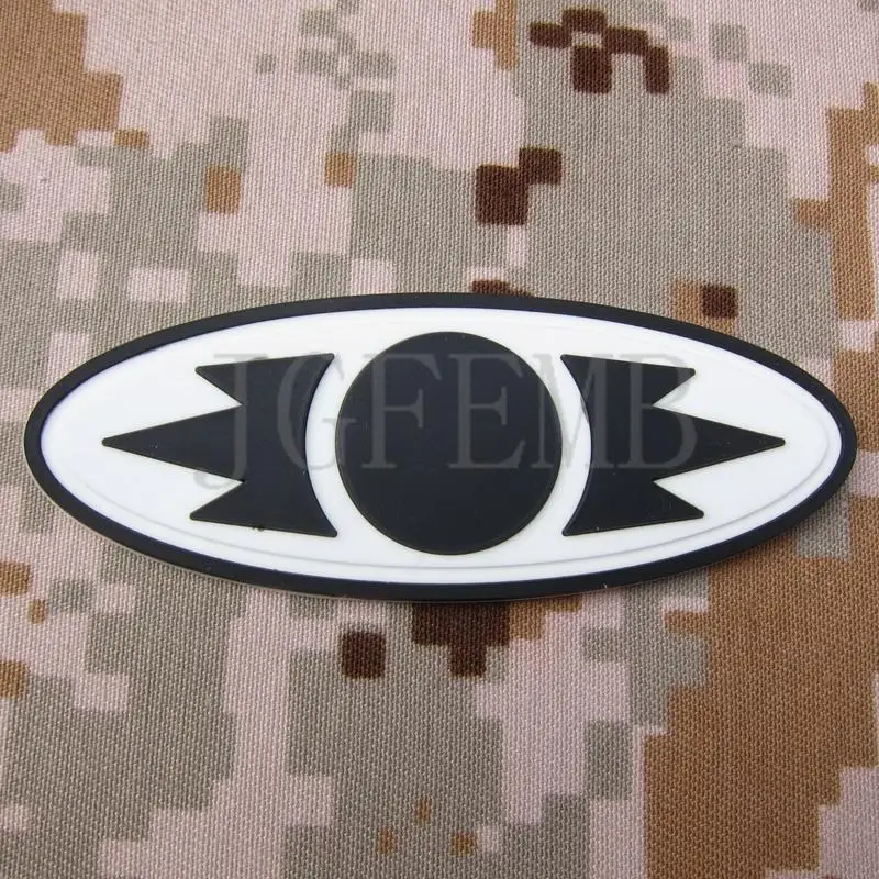 Белый + черный логотип сита Военная тактика Боевой страйкбол 3D ПВХ патч значки