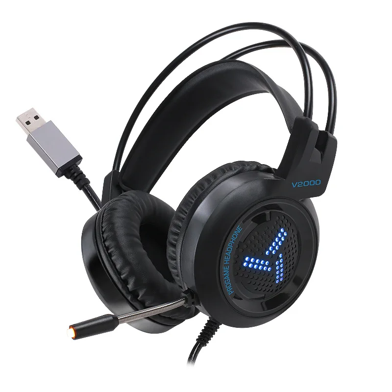 Игровая гарнитура светодиодный музыкальный аудио BigWith Mic игровая для ПК Компьютерная гарнитура 7,1 канал 3,5 мм разъем стерео опционально