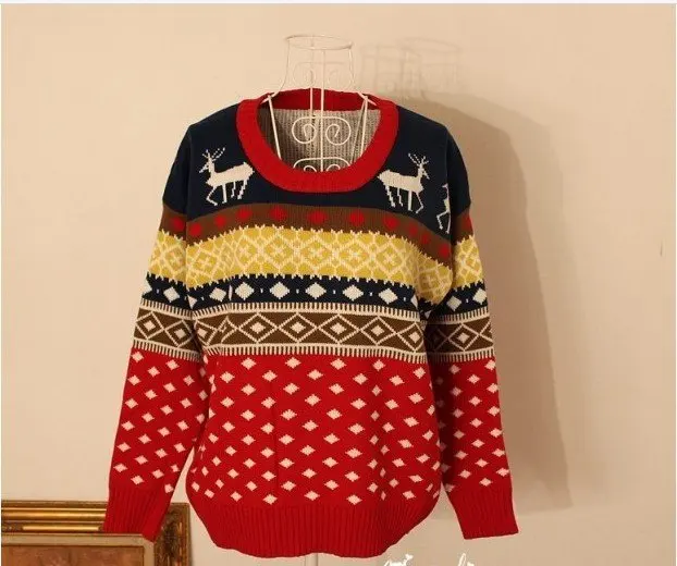Новинка осенне-зимняя одежда рождественские пуловеры с длинным рукавом и
