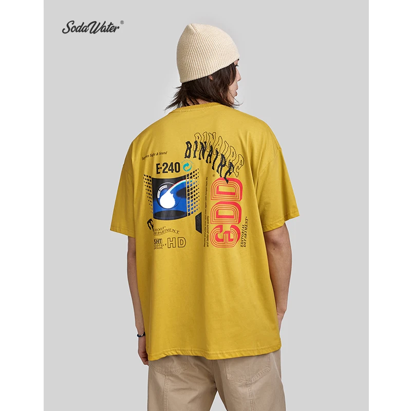 SODAWATER Men Streetwear 2019 Summer Tops Funny T-shirt Clothing Print T shirt Short Sleeve 100% Cotton Male Tshirt 94139SS | Мужская