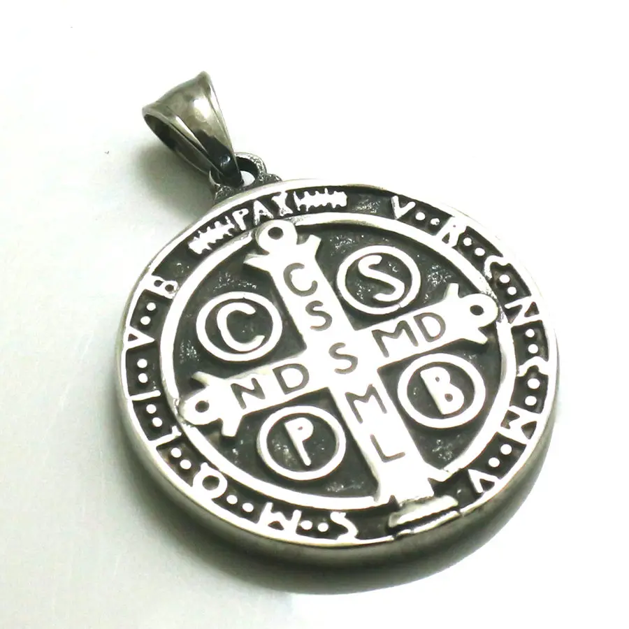 Винтажная подвеска унисекс CSPB CSSML NDSMD, Санта Бенедикт Нури 316L из нержавеющей стали