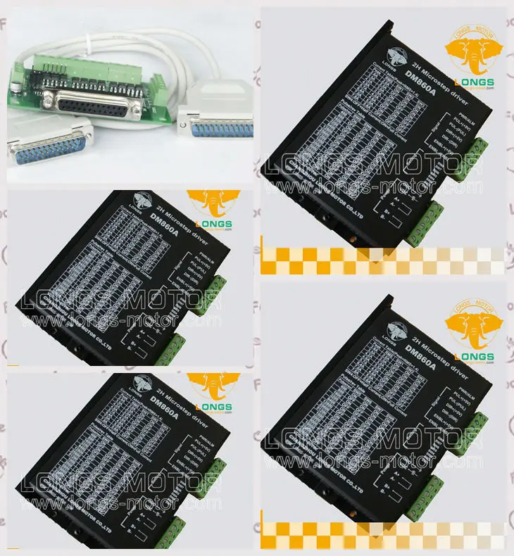 Драйвер шагового двигателя цифровой контроллер 4 шт. DM860A пик 7.8A 256 micsteps 24VDC~ 80VDC ЧПУ маршрутизатор LONGS мотор