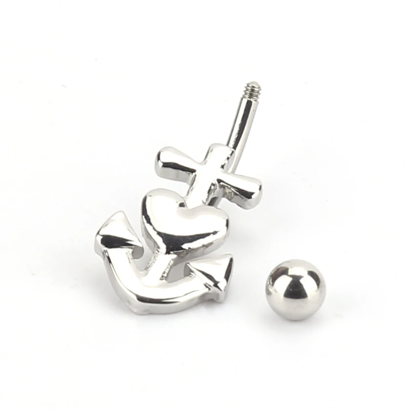 Ювелирные изделия из нержавеющей стали для пирсинга темно-синего цвета 1 шт.