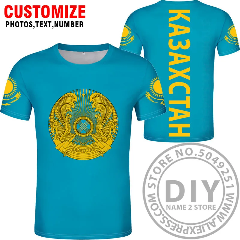 Style 12 KAZAKHSTAN футболка diy на заказ с именем и номером Каз футболка Национальный флаг kz русский kazakh страна колледж принт Логотип Одежда - Цвет: Style 12