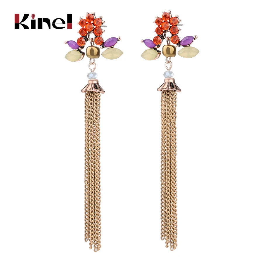 Модные золотые серьги-гвоздики Kinel из Дубая для женщин винтажное Ювелирное
