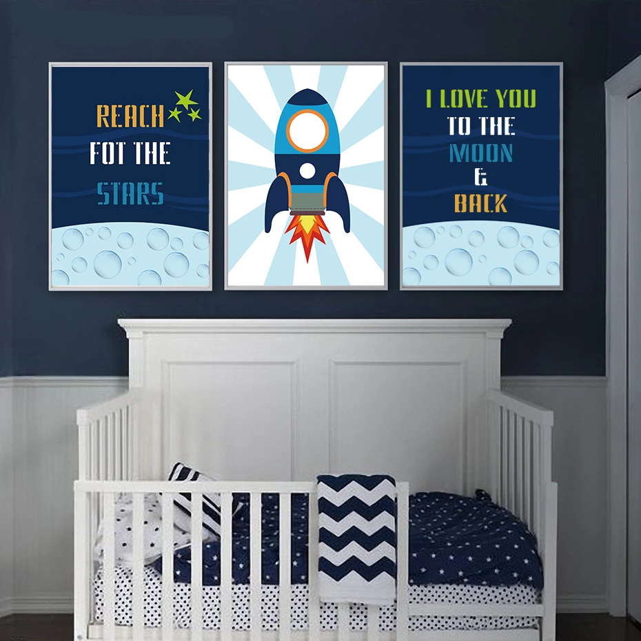 Космическое космическое настенное искусство картина плакат украшение детской