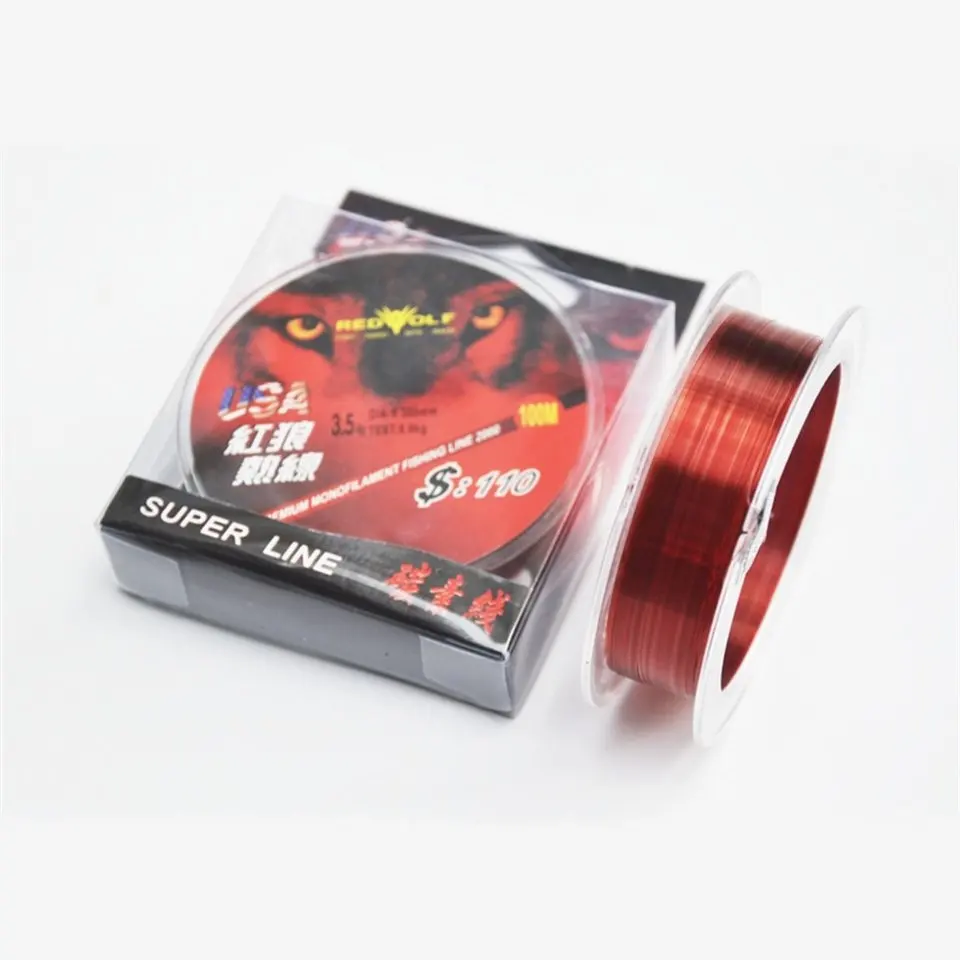 Нейлоновая рыболовная леска лучшего качества 100 м красная Фирменная 30 нейлоновая