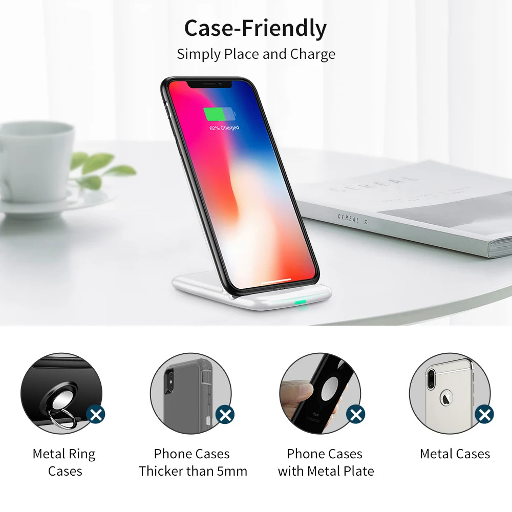 ESR Qi Беспроводное зарядное устройство для iPhone X 8 plus Быстрая Зарядка Док-станция Беспроводное зарядное устройство для samsung Note 8 S9 S8 Plus S7 S6 Edge