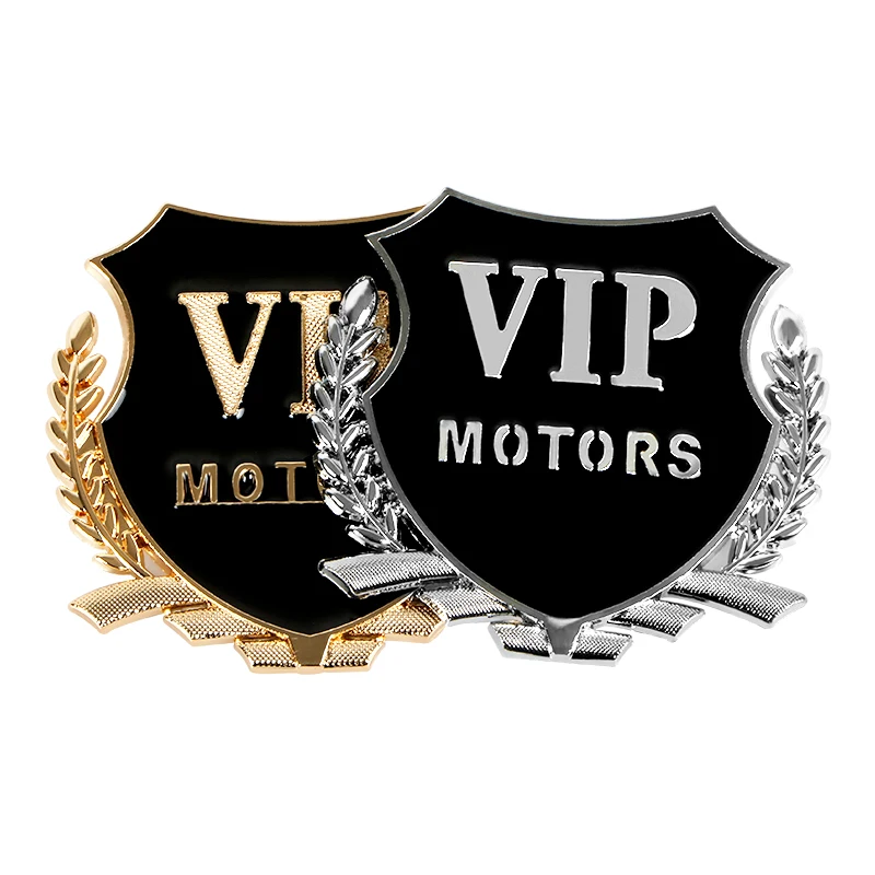1 шт. 3D VIP Motors логотип Металлическая Автомобильная хромированная эмблема бейдж наклейка на дверь, окно, кузов, авто Декор, DIY стикер, украшение автомобиля, Стайлинг