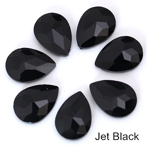 Jet Black 4 размера, каплевидный кристалл, AB стекло, стразы, заостренный задник, стразы, красный, необычный камень, Круглый, нужен клей для свадебного платья B1242 - Цвет: Jet Black