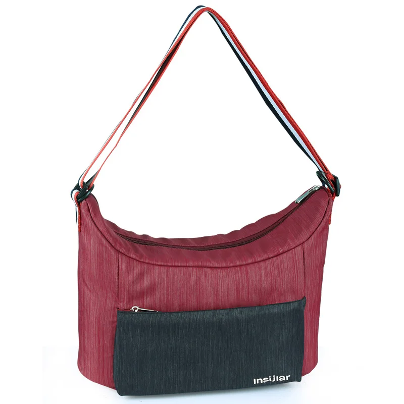 Red with black Новая сумка для подгузников для коляски, водонепроницаемые детские сумки для мамы, большая вместительность, многофункциональная сумка для беременных, переносная сумка для мам - Цвет: Red with black