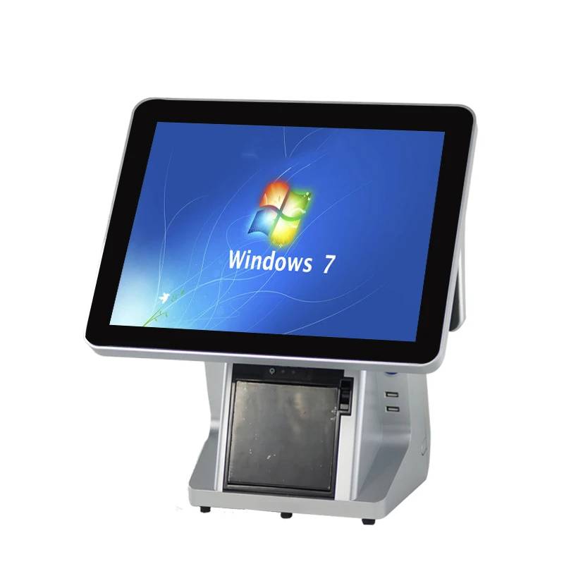 Композитный сенсорный двойной экран 15 дюймов емкостный + 12 lcd pos терминал с 80 мм