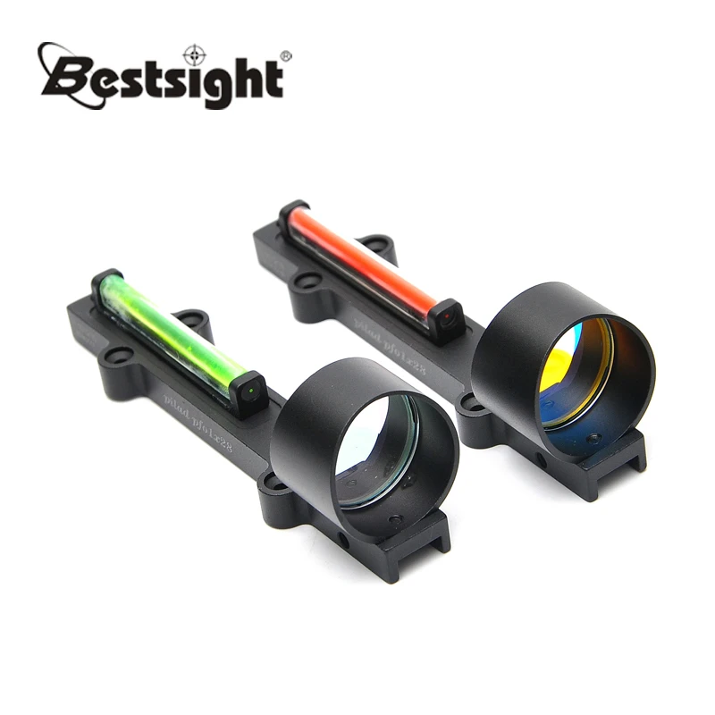 Легкий волоконный прицел 1x28 красный точечный и зеленый охотничий подходит для
