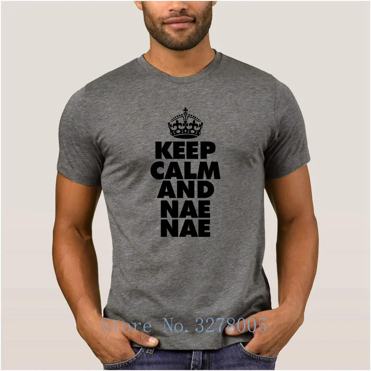 Футболка La Maxpa на заказ с надписью Keep Calm Nae Мужская футболка рисунком Летняя