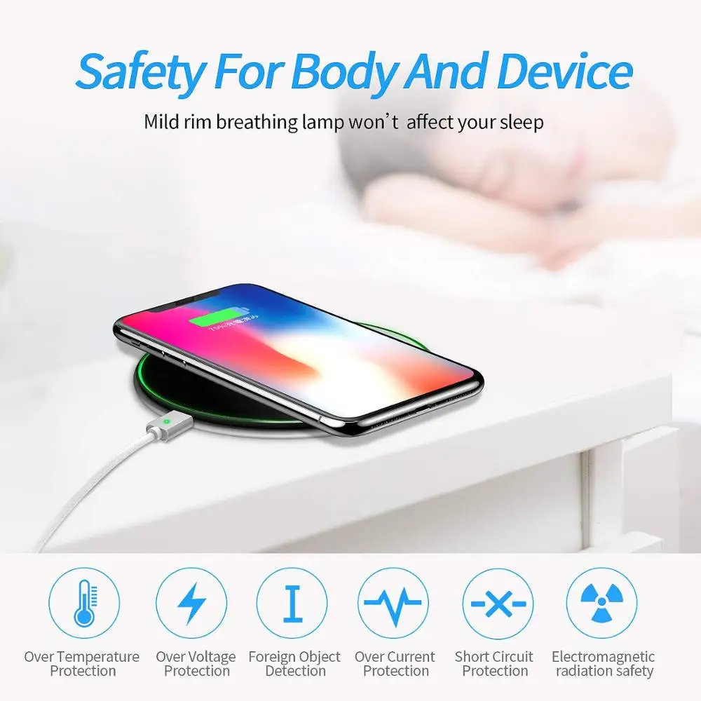 DCAE 15W Fast Wireless Charger Type C USB Qi Charging Pad For iPhone 11 XS XR X 8 10W Quick Charge for Samsung S10 S9 Note 10 9 | Мобильные