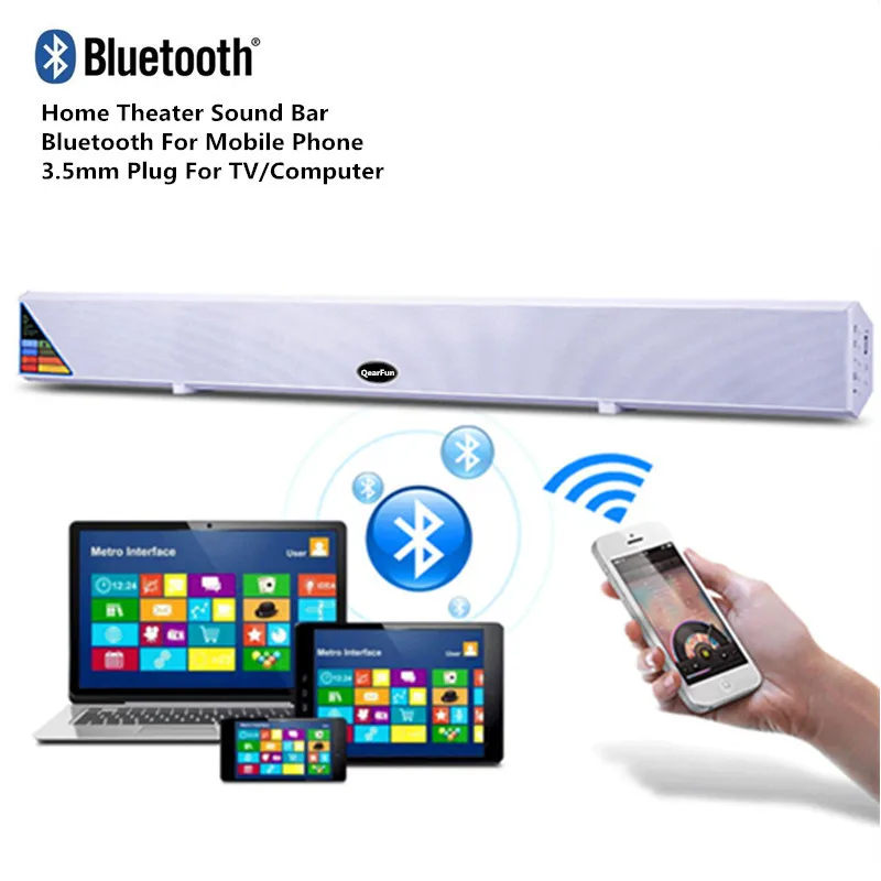 Bluetooth ТВ звук бар Домашний кинотеатр система объемный Hi Fi беспроводной настенный
