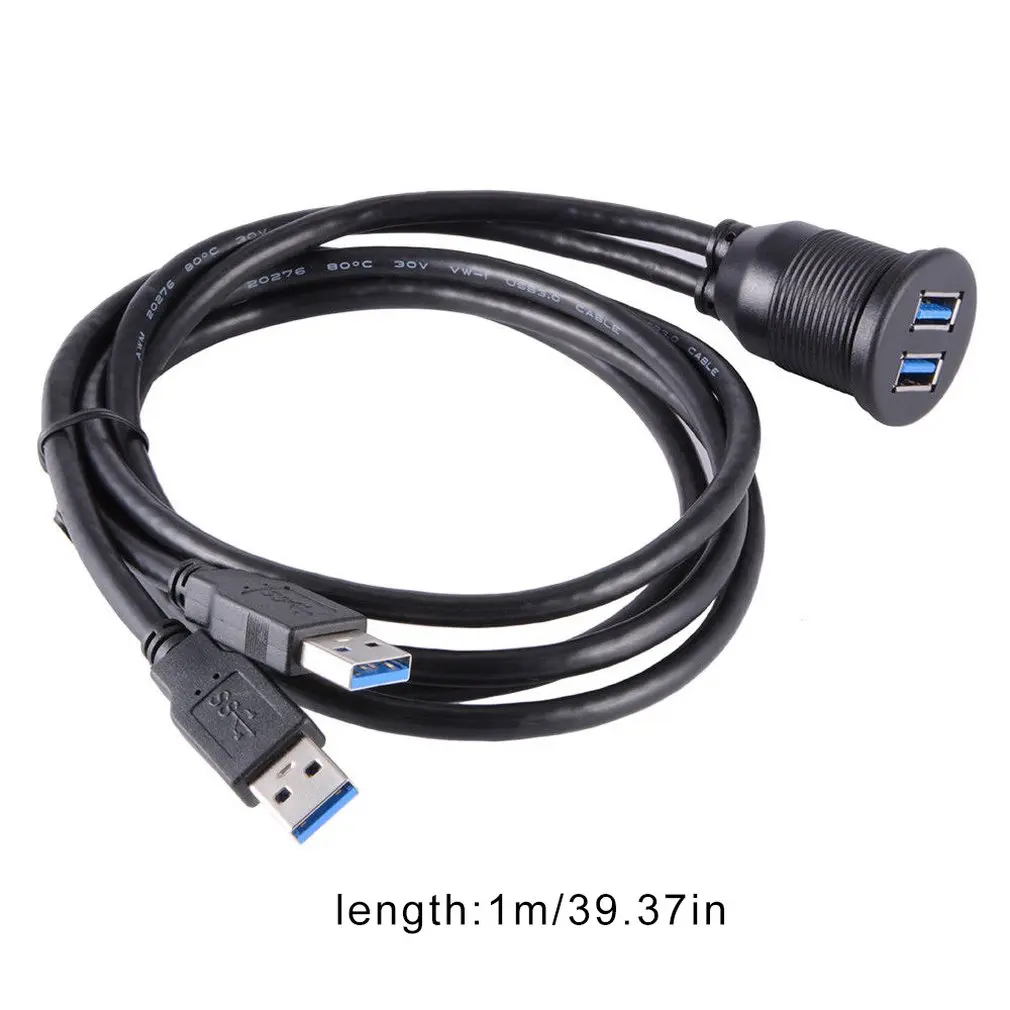 2 USB3.0 Порты Мужской до Женский кабель удлинитель для автомобиля тире Панель