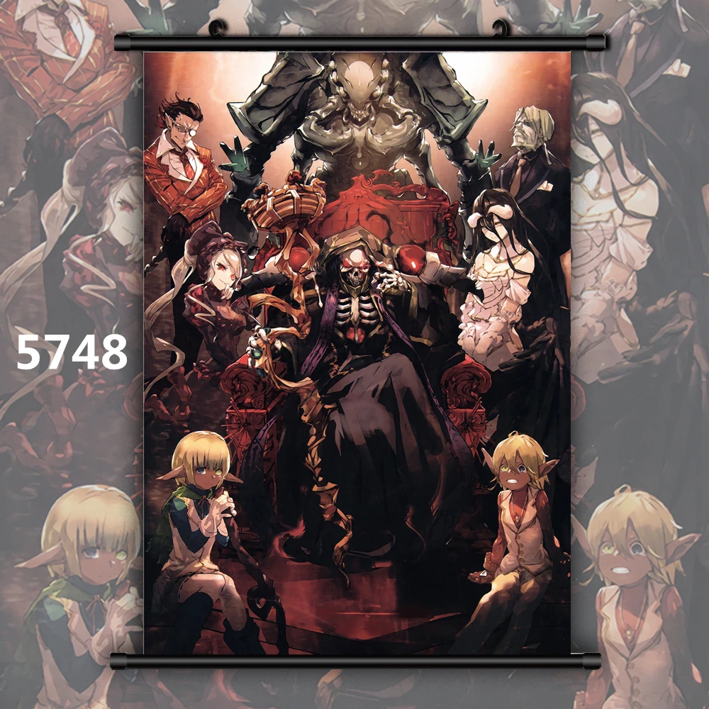 5748 Overlord Albedo Ainz Ooal Платье Аниме Манга настенный плакат свиток - Цвет: 5748