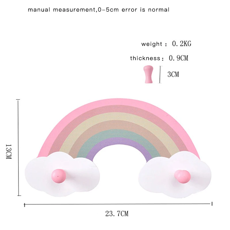 Милая настенная подвесная полка для хранения вещей в скандинавском стиле с радужным облаком, держатель-Крючок для хранения мелочей, органайзер, стойка для домашнего декора, подарок - Цвет: 1
