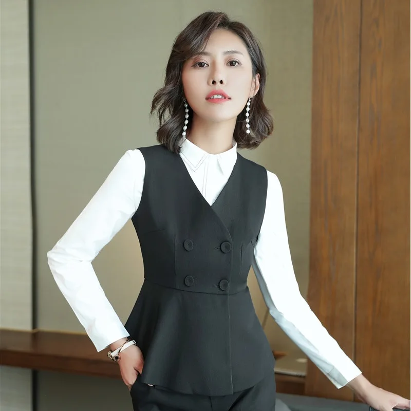 Женский деловой жилет новый дизайн осень 2018|Жилеты и безрукавки| |