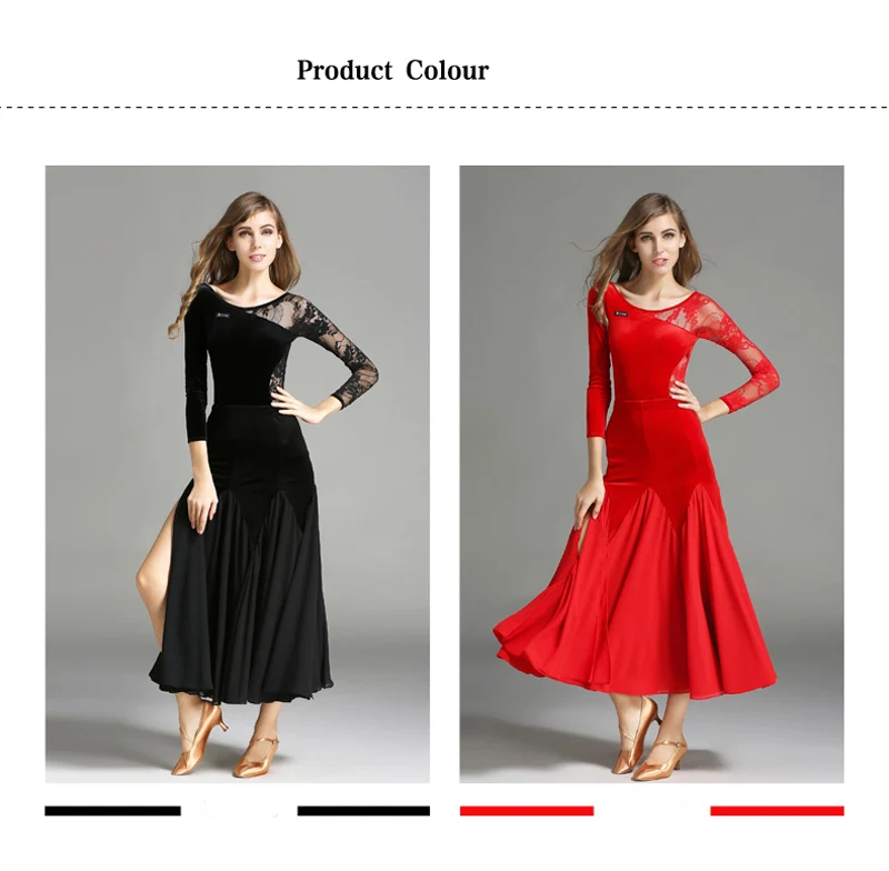 Бальные compettion платье для танцев элегантное кружевное с длинными рукавами на