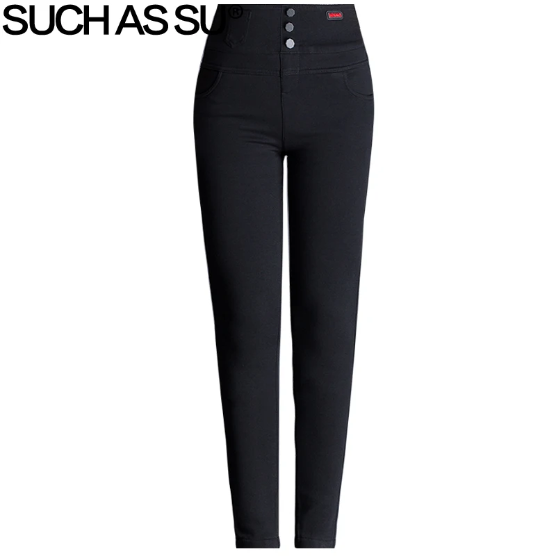 Новинка зимы 2018 плюс вельветовые Теплые обтягивающие брюки женские черные