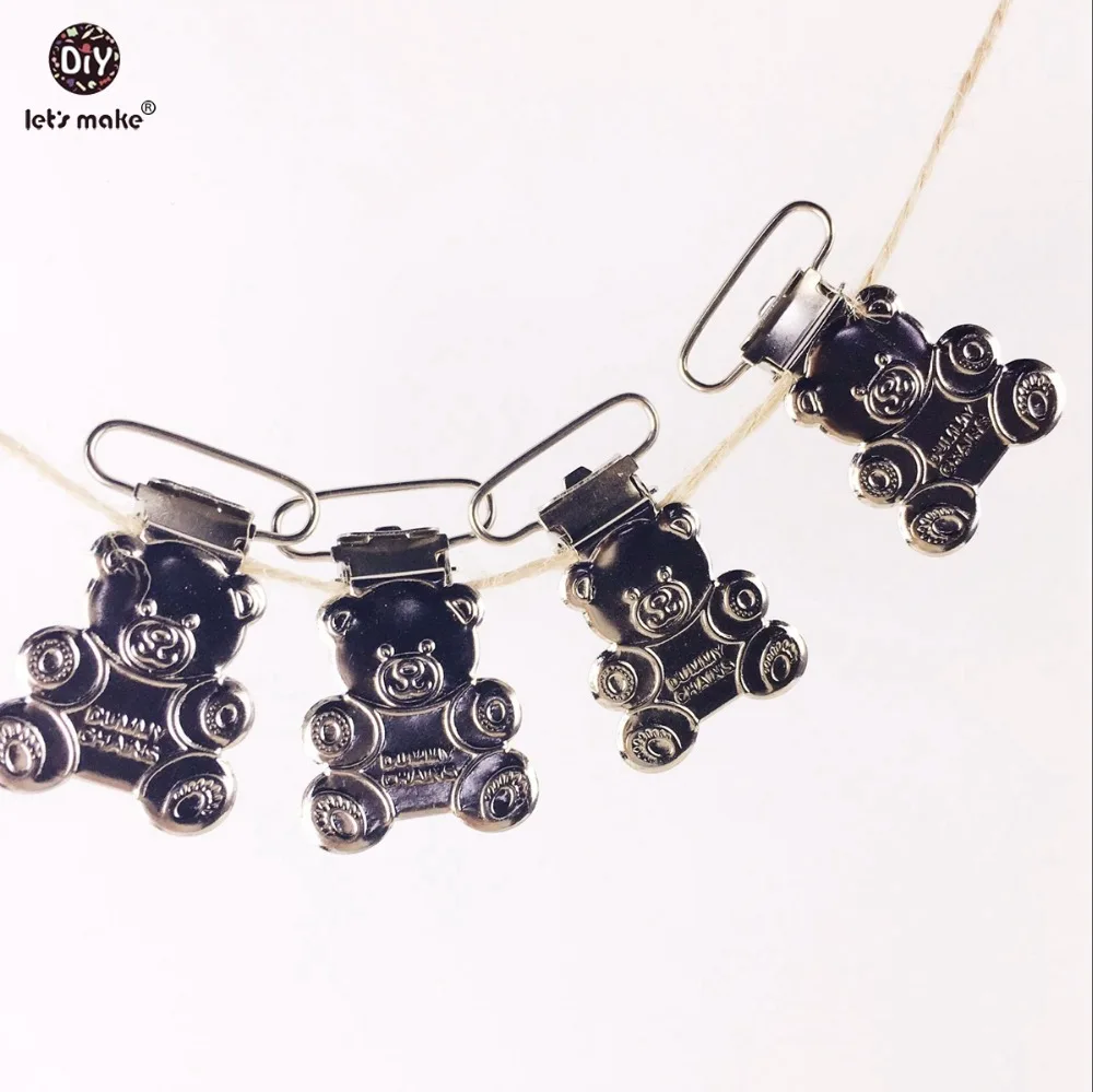 Let's make Pacifier Clip (100pcs)Teddy Bear Suspender Metal Ecofriendly DIY Crafts Accessories Adapters Attachments | Мать и ребенок
