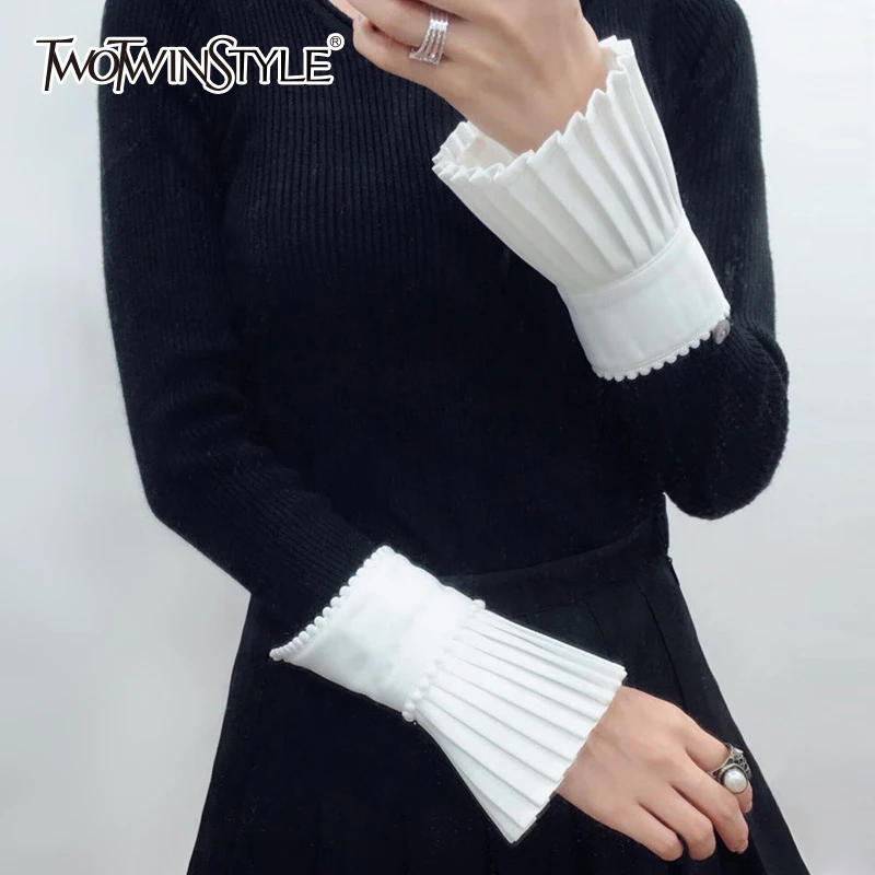 Женская винтажная манжета TWOTWINSTYLE весенняя белая плиссированная манжеты