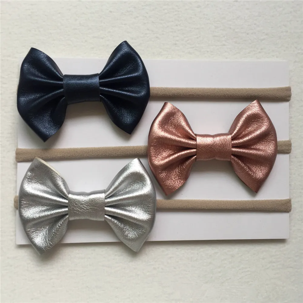 Милая детская кожаная головная повязка для девочек с супермягкой эластичностью