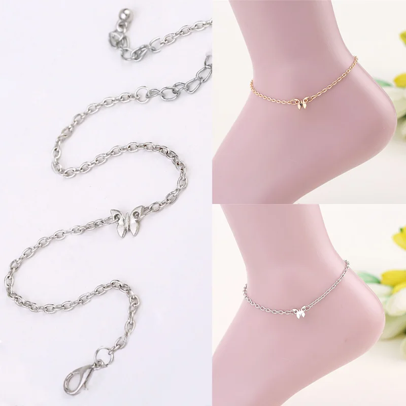 

Butterfly Alloy Beach Cute For Accessories Jewelry Silvery Fashion LNRRABC Anklets Fashion Wholesal Foot Chain Women Golden